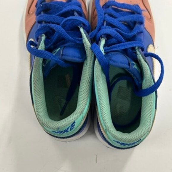 Nike Dunk Low SE GS “Salmon Toe”- Hyper Royal / Emerald Rise / Red Stardust 4Y - Picture 7 of 10